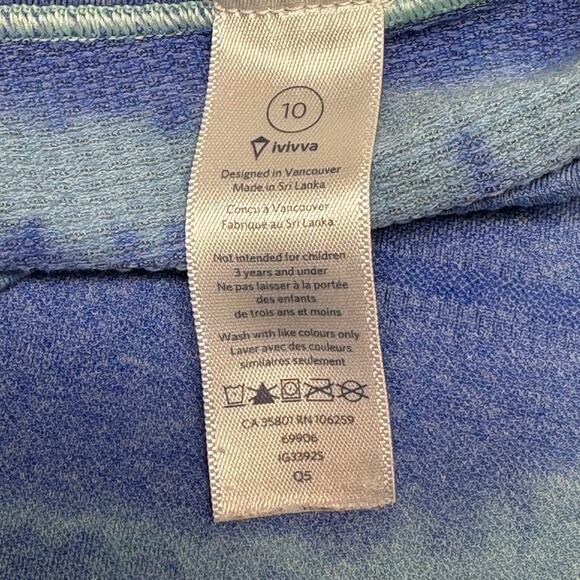 Ivivva Blue Tie Dye Stripe Swiftly Fly Tech Long Sleeve Top Girls Size 10 - Picture 4 of 9